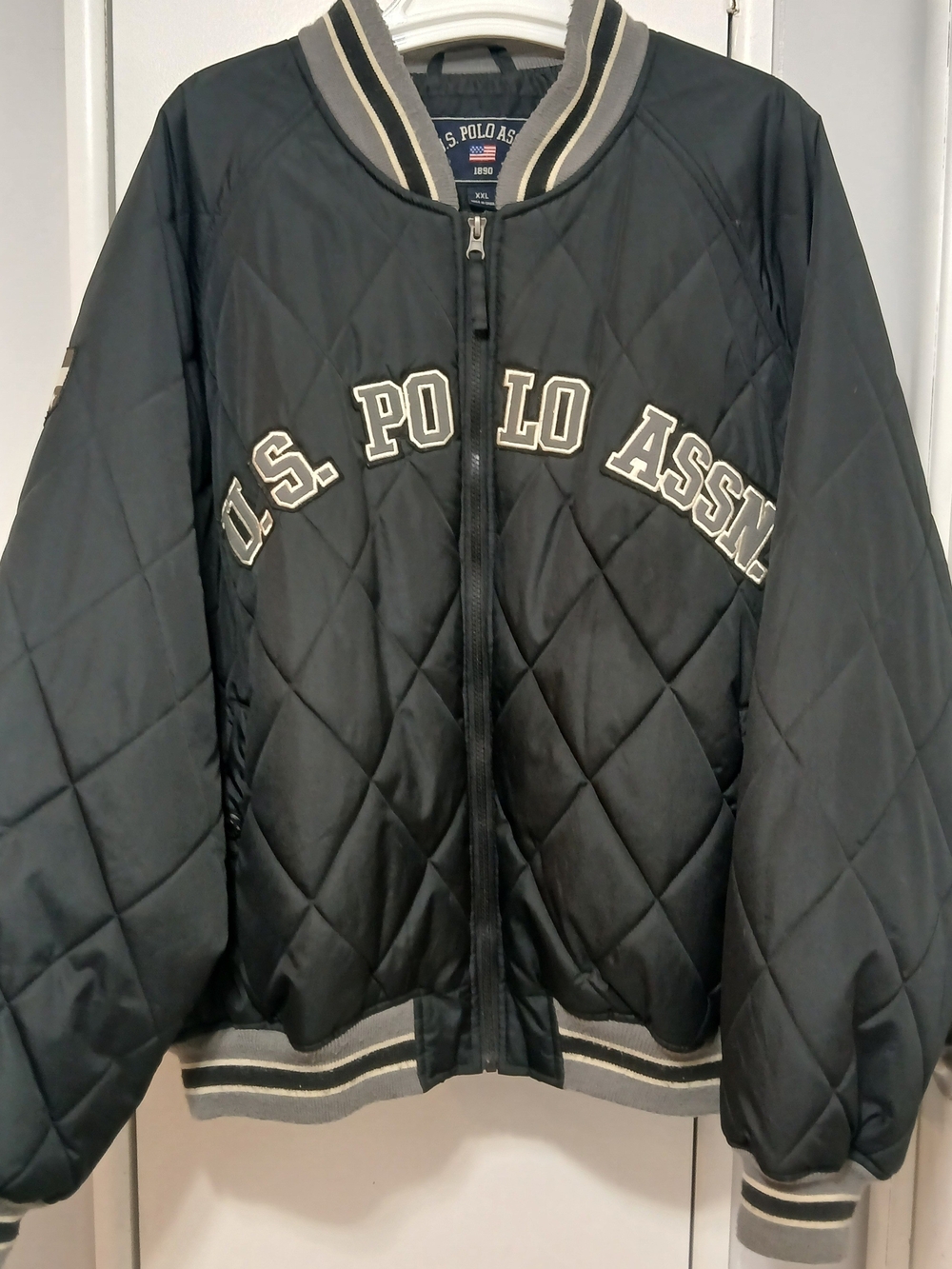 U.S. Polo Assn. Men's Black Quilted Bomber Jacket